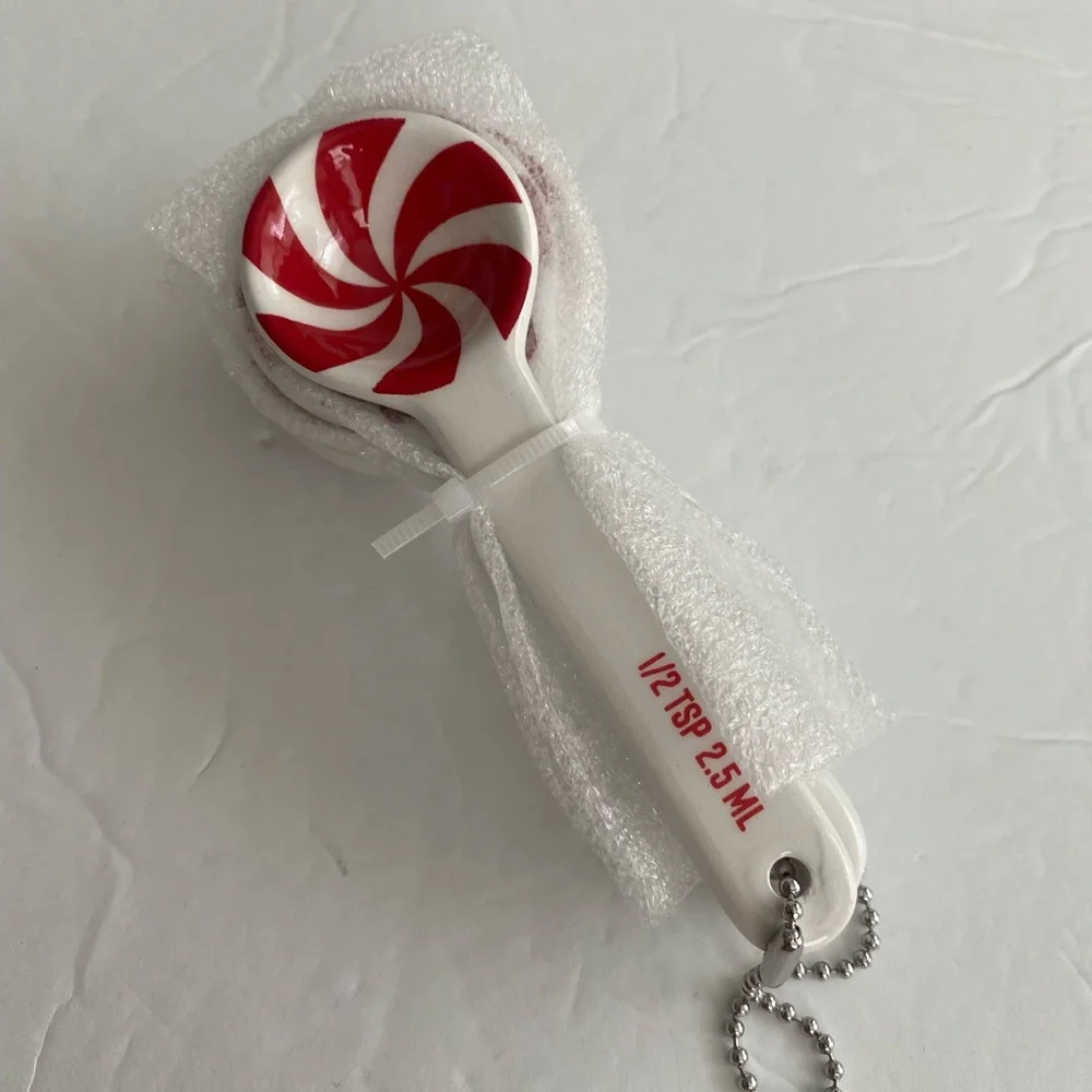 christmas ceramics Red and White Measuring Spoons